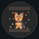 Yorkshire Terrier Christmas Sweater Xmas Pet Dog L Runder Aufkleber<br><div class="desc">Yorkshire Terrier Christmas Sweater Xmas Haustier Hund Lover</div>