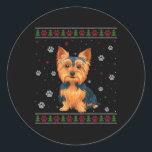 Yorkshire Terrier Christmas Sweater Xmas Pet Dog L Runder Aufkleber<br><div class="desc">Yorkshire Terrier Christmas Sweater Xmas Haustier Hund Lover</div>