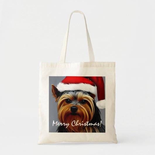 Yorkshire Terrier Christmas Tragetasche (Vorne)
