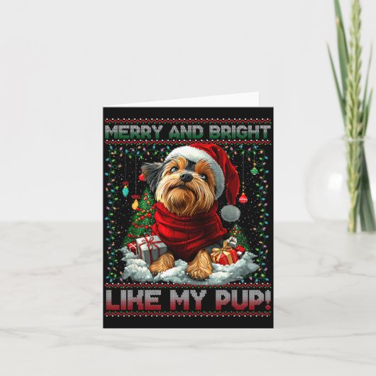 Yorkshire Terrier Christmas Tree Decorations Dog L Karte (Vorderseite)