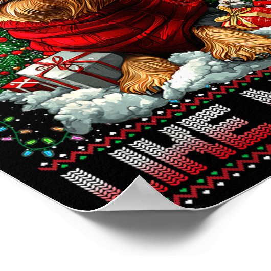 Yorkshire Terrier Christmas Tree Decorations Dog L Poster (Ecke)