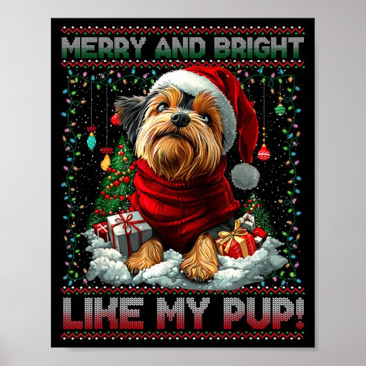 Yorkshire Terrier Christmas Tree Decorations Dog L Poster (Vorne)