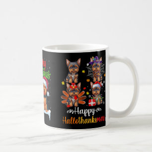Yorkshire Terrier Christmas Tree Lights Funny Xmas Kaffeetasse