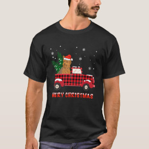 Yorkshire Terrier Christmas Truck Tree Mama Vater  T-Shirt
