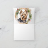 Yorkshire Terrier Christmas Wreath Festivals Karte (Innenseite)