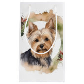 Yorkshire Terrier Christmas Wreath Festivals Kleine Geschenktüte (Vorderseite)