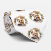 Yorkshire Terrier Christmas Wreath Festivals Krawatte (Gerollt)