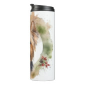 Yorkshire Terrier Christmas Wreath Festivals Thermosbecher (Nach rechts gedreht)