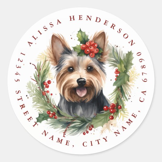 Yorkshire Terrier Classic Round Stickers (Vorderseite)