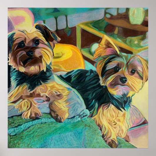 Yorkshire Terrier Custom Art Poster (Vorne)