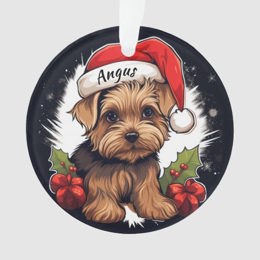 Yorkshire Terrier Custom Christmas Ornament (Vorderseite)