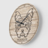 Yorkshire Terrier Custom NAME Yorkie Pet Puppy Dog Große Wanduhr (Winkel)