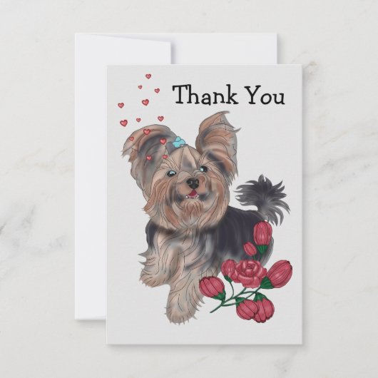 Yorkshire Terrier Dankeskarte (Vorderseite)