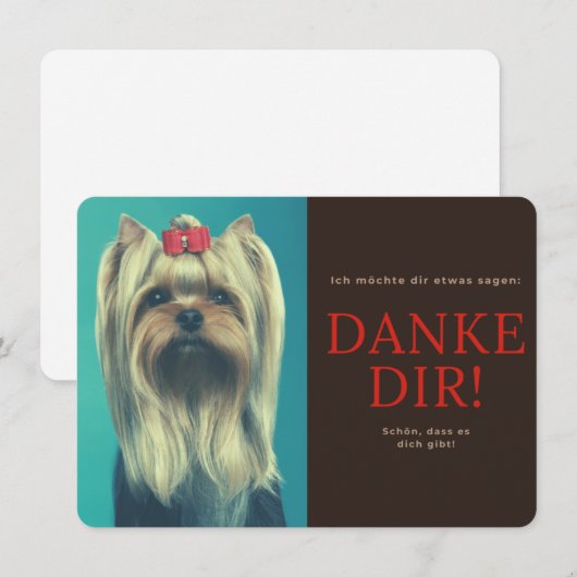 Yorkshire Terrier Dankeskarte (Vorne/Hinten)