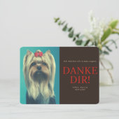 Yorkshire Terrier Dankeskarte (Stehend Vorderseite)