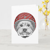 Yorkshire Terrier Daredevil Karte (Gelbe Blume)