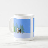 Yorkshire Terrier dekoriert den Weihnachtsbaumwald Kaffeetasse (Vorderseite Links)