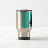 Yorkshire Terrier Doberman Blue Polka Dots Reisebecher (Mittel)