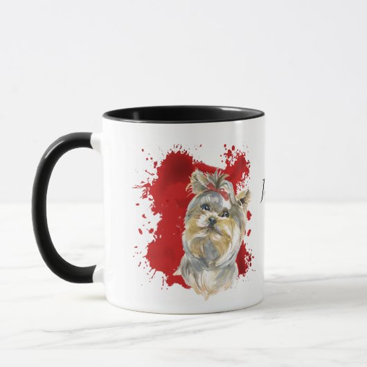 Yorkshire Terrier Dog Abstrakter Hintergrund Tasse (Links)