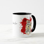 Yorkshire Terrier Dog Abstrakter Hintergrund Tasse (VorderseiteRechts)