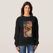 Yorkshire Terrier Dog American Flag Vintage Sweatshirt (Vorne ganz)
