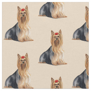 Yorkshire Terrier Dog Art Fabric Stoff