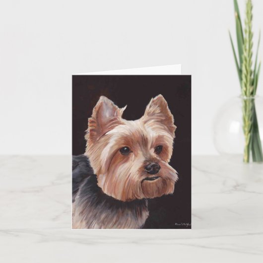 Yorkshire Terrier Dog Art Oil Painting Note Card Karte (Vorderseite)