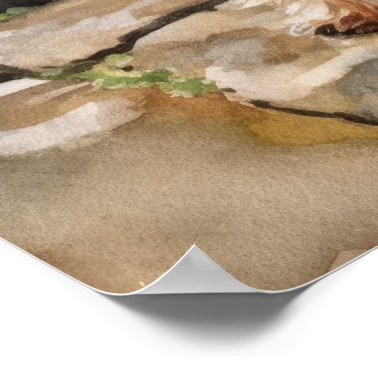 Yorkshire Terrier Dog Art Print Poster (Ecke)