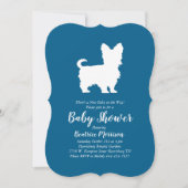 Yorkshire Terrier Dog Baby Shower Blue Boy Einladung (Vorderseite)