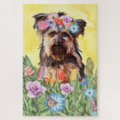 Yorkshire Terrier Dog Blume Puzzle (Vertikal)