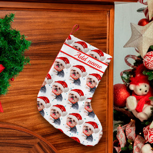 Yorkshire Terrier Dog Breed Christmas Stars Kleiner Weihnachtsstrumpf