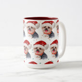 Yorkshire Terrier Dog Breed Christmas Stars Zweifarbige Tasse (VorderseiteRechts)
