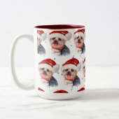 Yorkshire Terrier Dog Breed Christmas Stars Zweifarbige Tasse (Links)