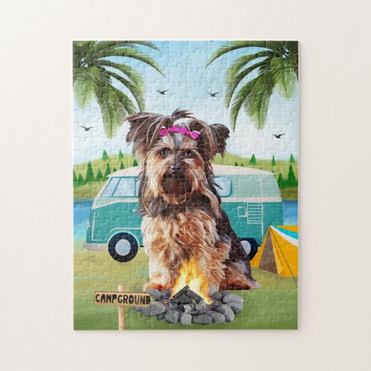 Yorkshire Terrier Dog Camping Puzzle (Vertikal)