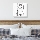 Yorkshire Terrier Dog Cartoon Leinwanddruck (Insitu (Schlafzimmer))