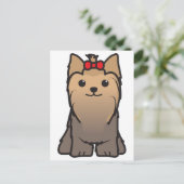 Yorkshire Terrier Dog Cartoon Postkarte (Stehend Vorderseite)