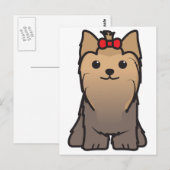 Yorkshire Terrier Dog Cartoon Postkarte (Vorne/Hinten)