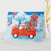 Yorkshire Terrier Dog Christmas Delivery Truck Karte (Gelbe Blume)