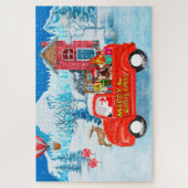 Yorkshire Terrier Dog Christmas Delivery Truck Puzzle (Vertikal)