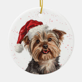 Yorkshire Terrier Dog Christmas Personalized Keramik Ornament