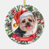 Yorkshire Terrier Dog Custom Christmas Ornament (Vorne)