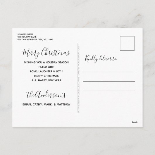 Yorkshire Terrier Dog Elegant Frohe Weihnachten (Rückseite)