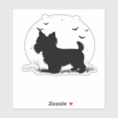 Yorkshire Terrier Dog � Halloween Moon Silhouette Aufkleber (Blatt)