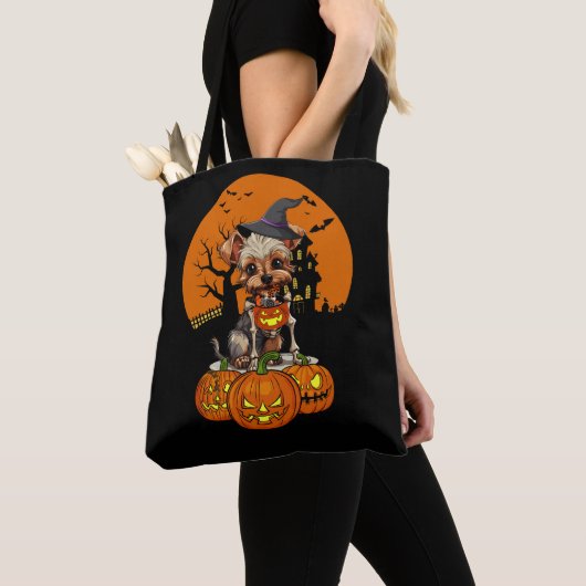 Yorkshire Terrier Dog Halloween Tasche (Von Nahem)