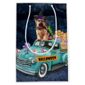 Yorkshire Terrier Dog Halloween Truck Beängstigend Mittlere Geschenktüte (Vorderseite)