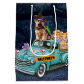 Yorkshire Terrier Dog Halloween Truck Beängstigend Mittlere Geschenktüte (Rückseite)