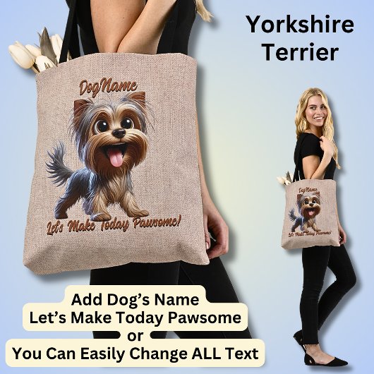 Yorkshire Terrier - Dog hinzufügen, Text ändern Tasche