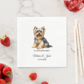 Yorkshire Terrier Dog I liebte ihre erste Hochzeit Serviette (Beispiel)