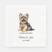 Yorkshire Terrier Dog I liebte ihre erste Hochzeit Serviette (Vorderseite)