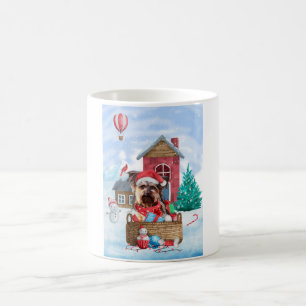 Yorkshire Terrier Dog im Schnee Weihnachtshundehau Kaffeetasse